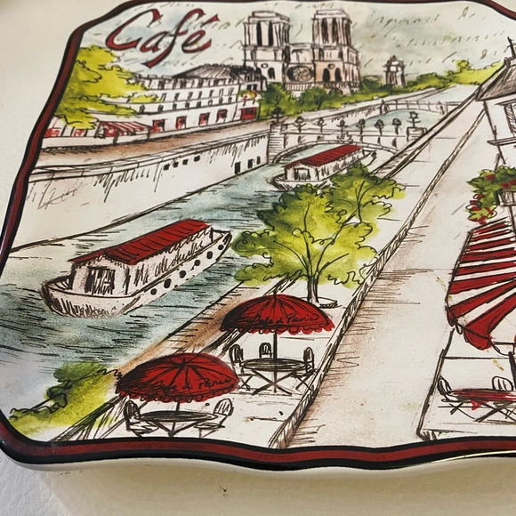Certified International Cafe Parisian Scene Decorative Plate - Picture 2 of 6